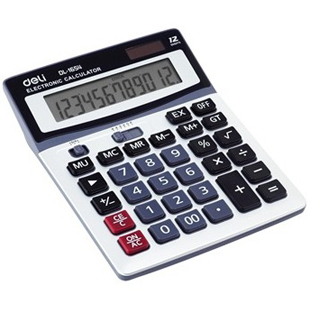 得力计算器1654 财务专用太阳能计算机大按键 赠电池