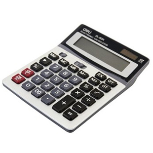 得力计算器1654 财务专用太阳能计算机大按键 赠电池