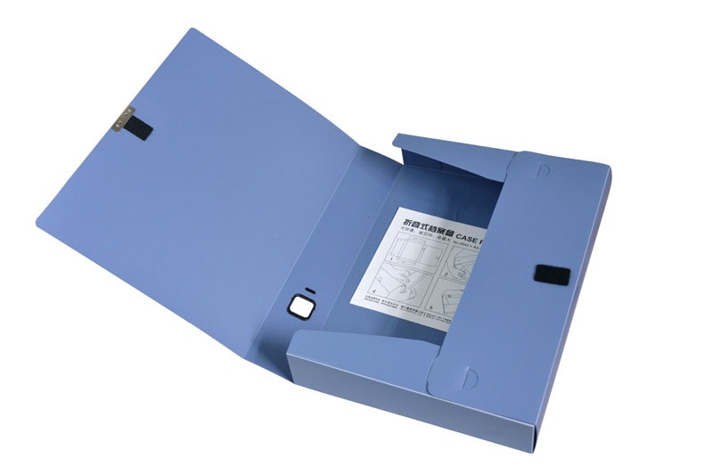 得力5643折叠式3寸档案盒A4塑料文件盒资料盒背宽