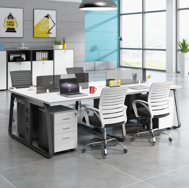 简约现代8人办公桌职员电脑桌椅