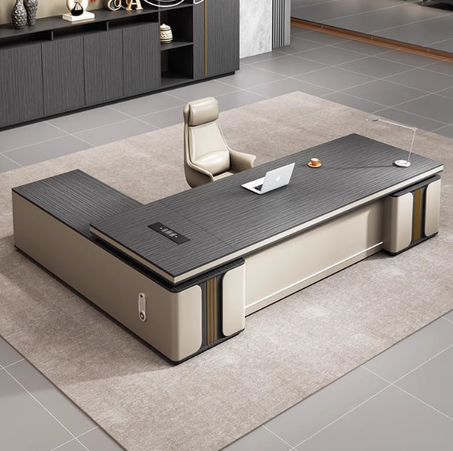 轻奢老板桌办公桌椅组合办公室桌高档经理主管总裁大班台办公家具