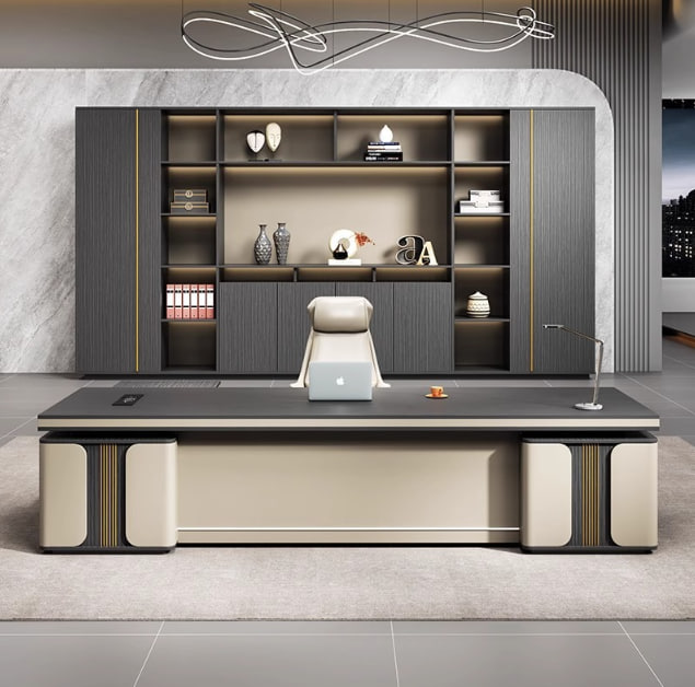 轻奢老板桌办公桌椅组合办公室桌高档经理主管总裁大班台办公家具