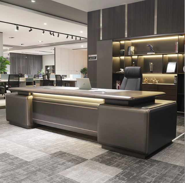 迪欧新款简约现代大气办公室总裁桌组合商务经理办公家具总裁桌