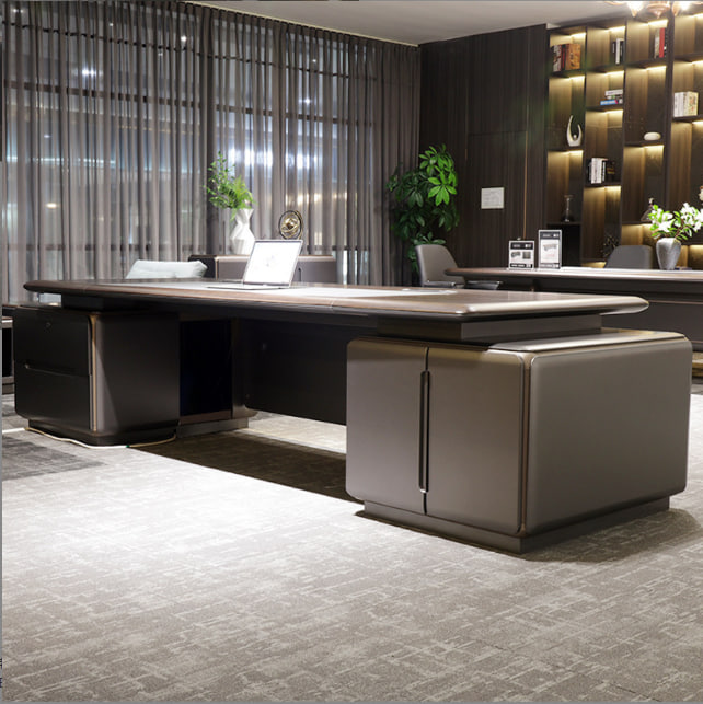 迪欧新款简约现代大气办公室总裁桌组合商务经理办公家具总裁桌